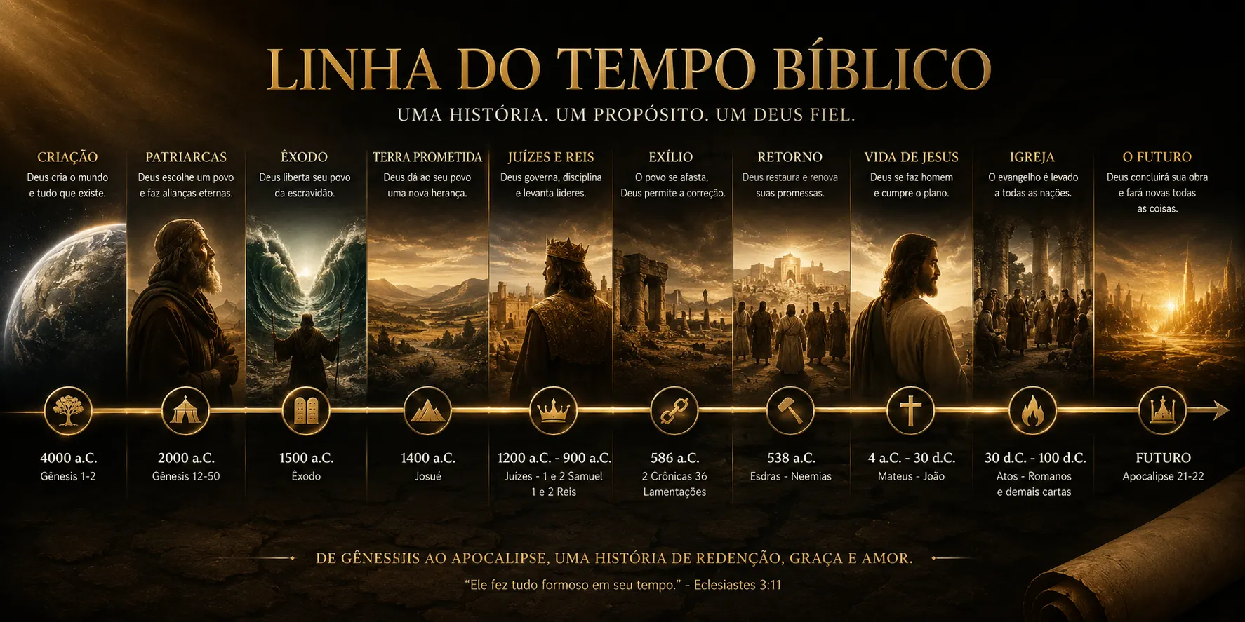 Linha do Tempo Bíblico — da Criação ao Apocalipse